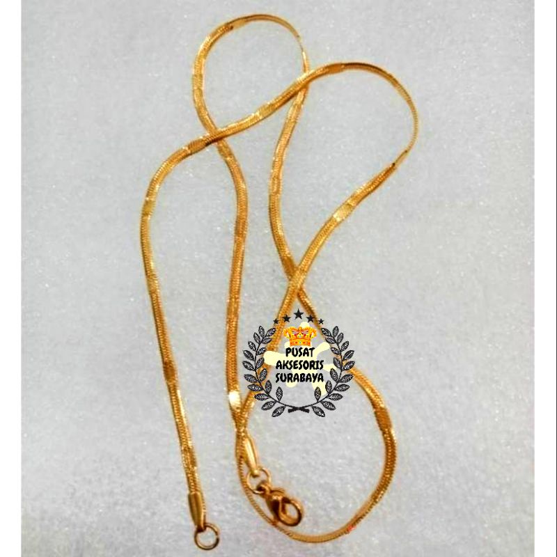 HIGH QUALITY KALUNG TITANIUM PIPIH GOLD MOTIF CEPLES JEDAR ANTI KARAT