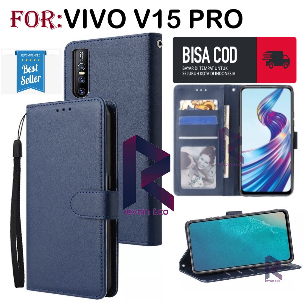 FLIP COVER VIVO V15 PRO FLIP WALLET LEATHER KULIT PREMIUM SARUNG BUKA TUTUP FLIP CASE VIVO V15 PRO