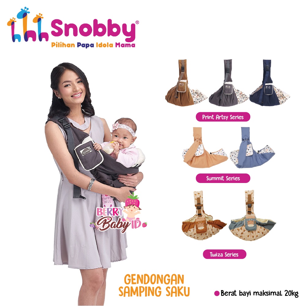 Snobby Gendongan Samping Bayi Saku Print Bordir 3 Posisi Baby Sling Berry Mart