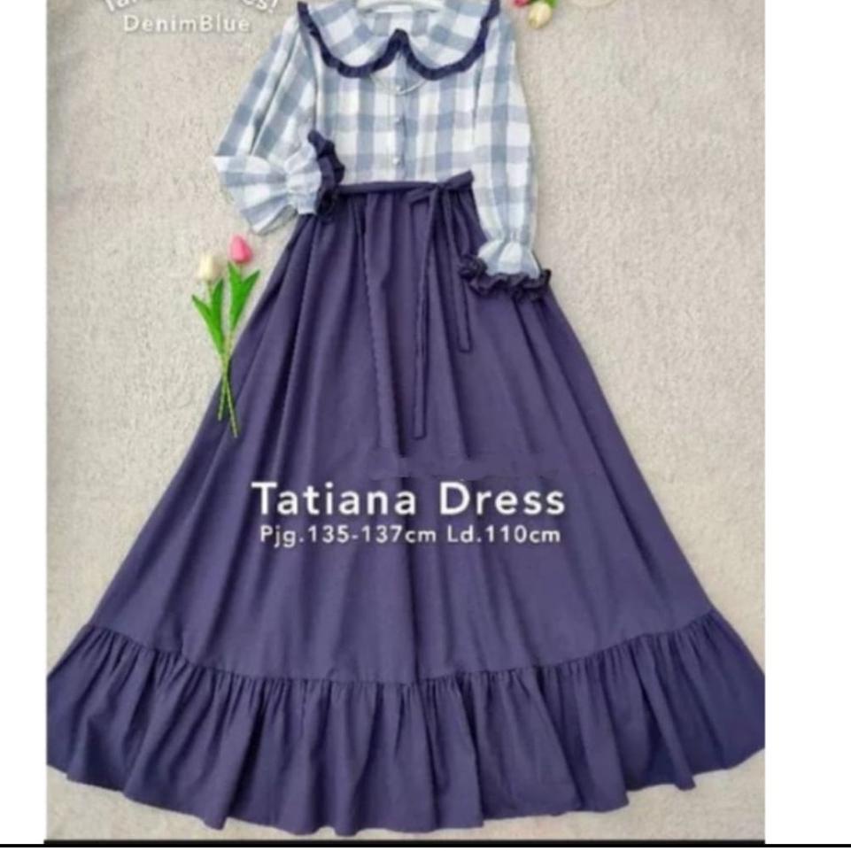 LANGSUNG KIRIM.. Baju Gamis Muslim Dewasa / Tatiana Dress / Baju Wanita Korea / Dress Muslim Dewasa 