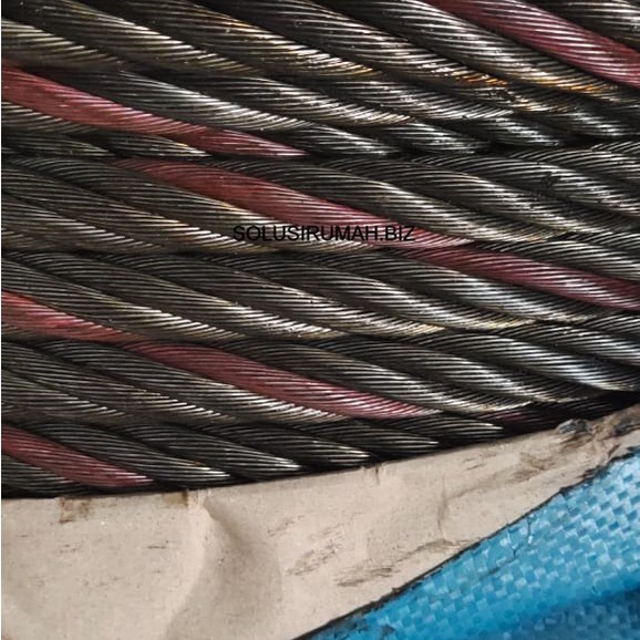 Tali Kawat Sling Wire Rope 6x37 IWRC RRT 38mm seling permeter meteran