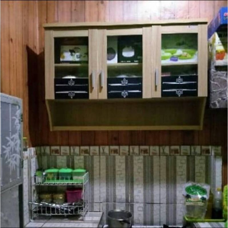 KITCHEN SET ATAS 3 PINTU KITCHEN SET MURAH LEMARI MAKANAN RAK MAKANAN RAK PIRING