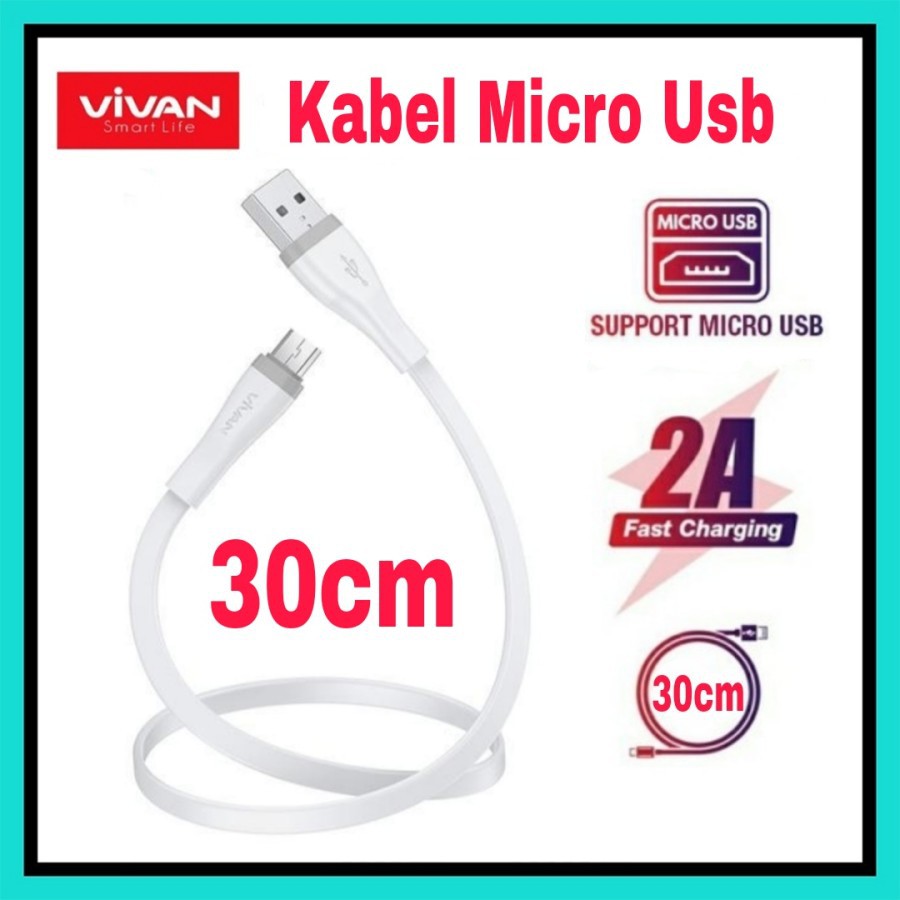 NA - Kabel Micro USB 30cm Vivan 2A Fast Charging kabel Micro SM 30S