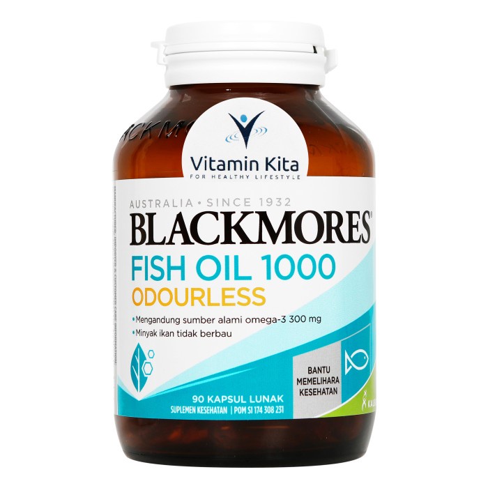 BLACKMORES ODOURLESS FISH OIL 1000 BPOM KALBE - 90 CAPS