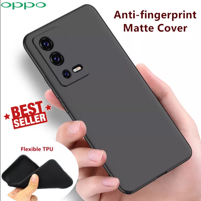 Case Oppo A55 Slim Matte Silikon Macaron List Black Phone Case Cover