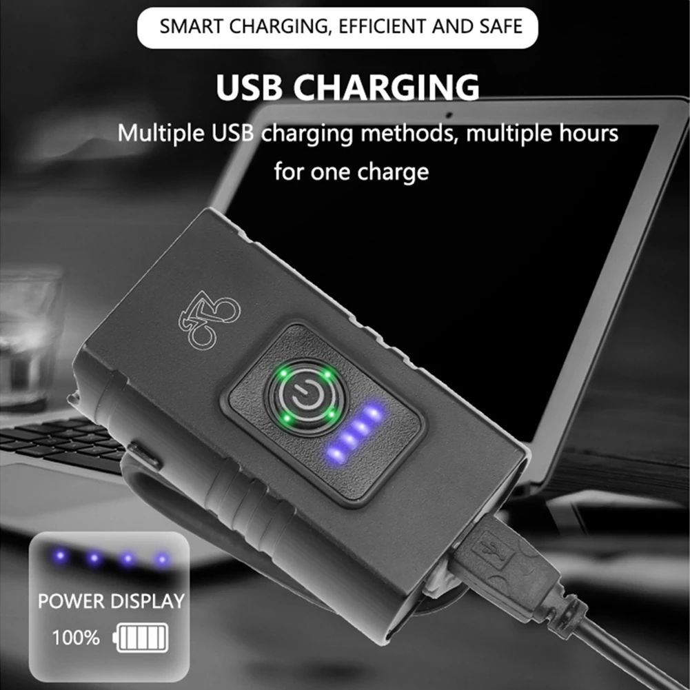 Lampu Depan Sepeda Gunung LED T6 6 Mode Anti Hujan USB Rechargeable