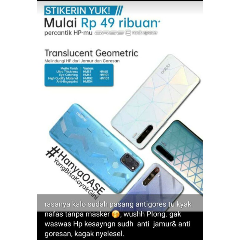 anti gores skin belakang original Oase Rockspace premium