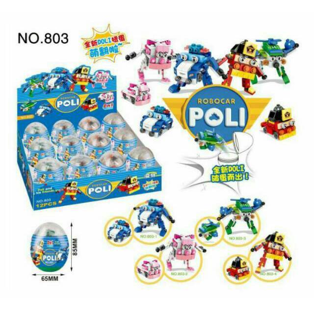 Robocar Poli Lego Egg Telur 2in1