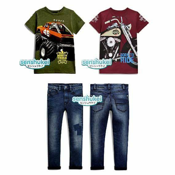 Setelan Anak Cowok Ride Monster Truck Set 3in1 (baju 2 pcs, celana)