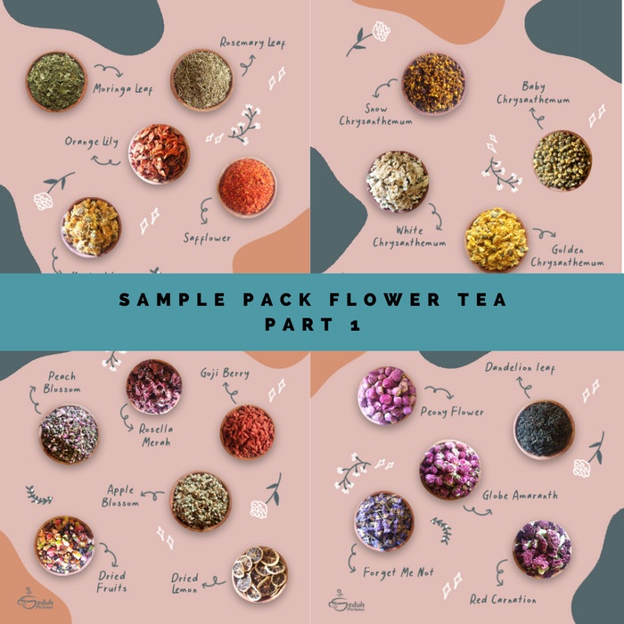 

TEH-DAUN- SAMPLE PACK FLOWER TEA & TISANE / TEH BUNGA HERBAL KEMASAN EKONOMIS TR - GLOBE AMARANTH