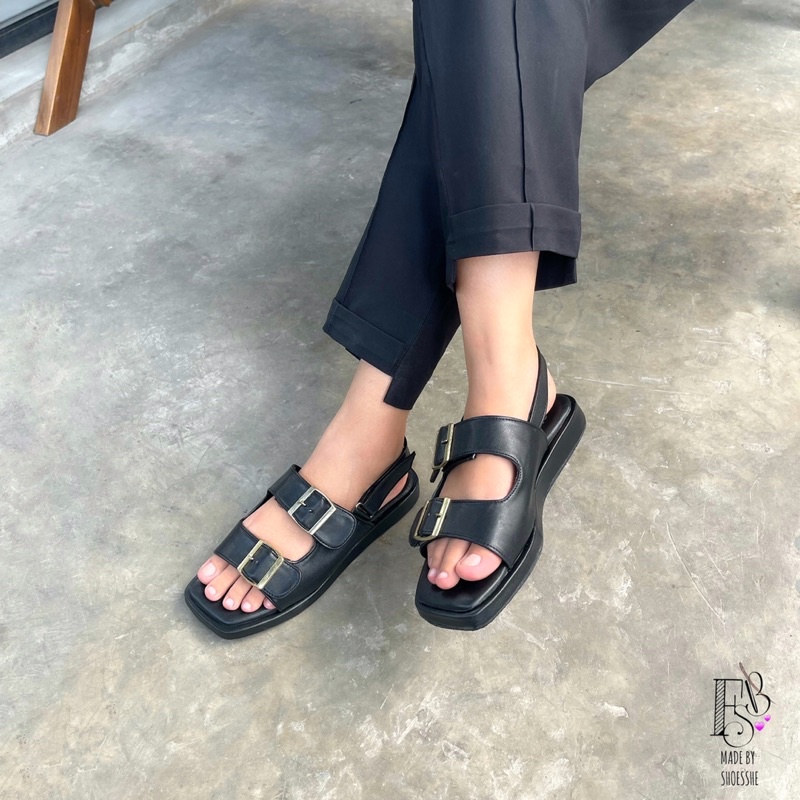 Fsb - Gania Black Sandal Tali Wanita Platform