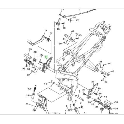 BESI BRACKET DUDUKAN FOOTSTEP FOOT STEP DEPAN KANAN VIXION LAMA OLD OVI ORIGINAL YGP 3C1-F7462-00