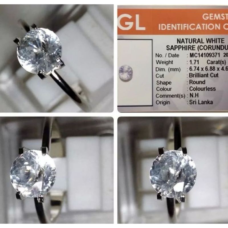 Natural Sapphire White Safir Unheat Colorless Sapphire Hq
