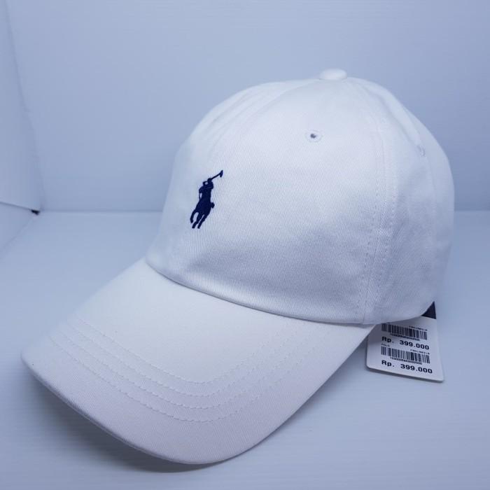 Baseball | Cap Polo Putih Leather Strap Original (Topi Polo)