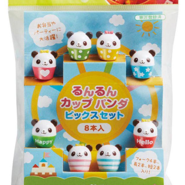 Tusukan Bento Pick Cup Panda Bear Food Picks & Forks Tools Cucusan Bento Fork Pick Garpu Buah-Full Set