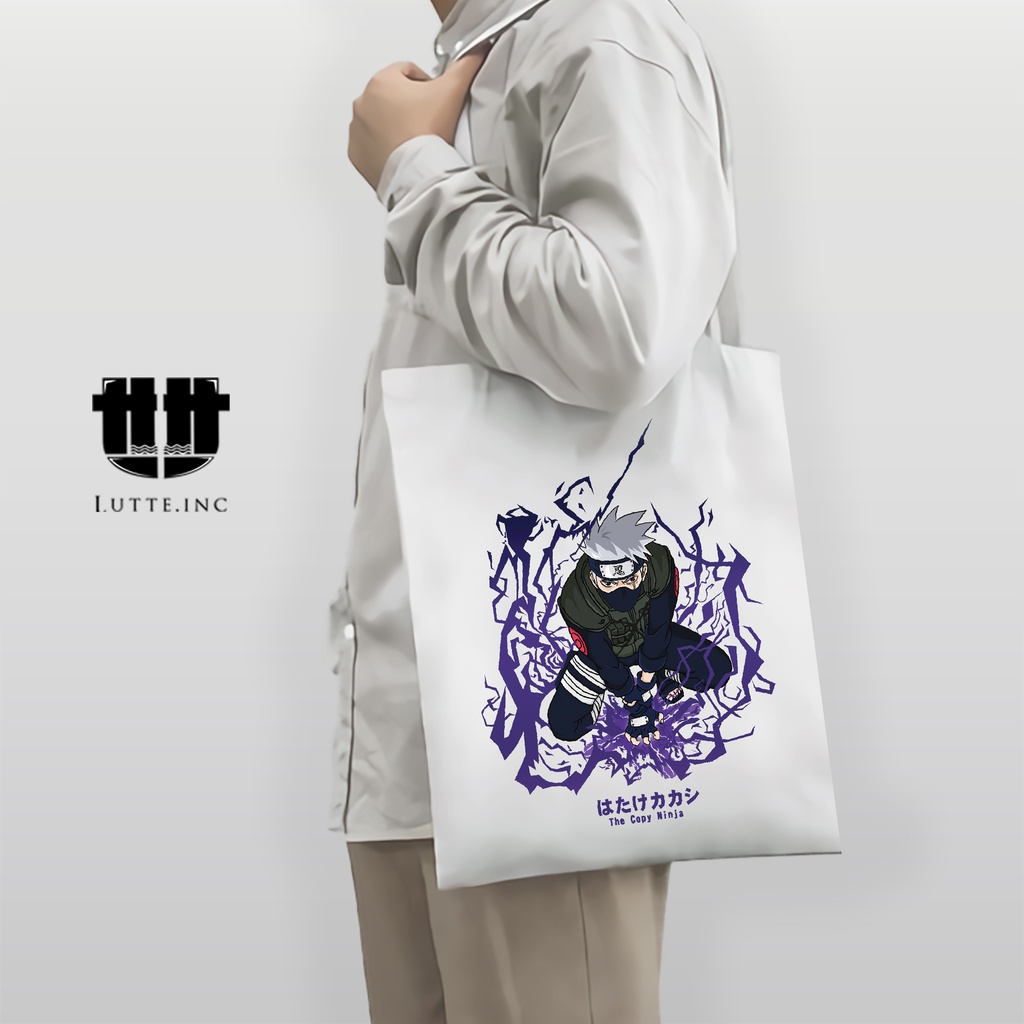 TERBARU Totebag Anime Naruto Hatake Kakashi Tote bag Kanvas Premium Lutte.Inc  ( The Copy Ninja )