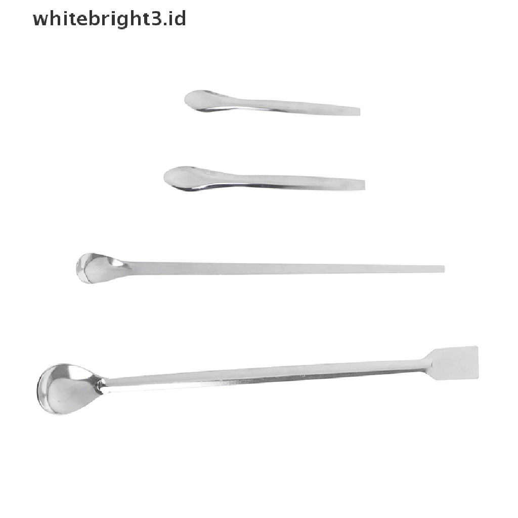 (whitebright3.id) Sendok Spatula Mikro Bahan Stainless Steel Untuk Laboratorium / Obat