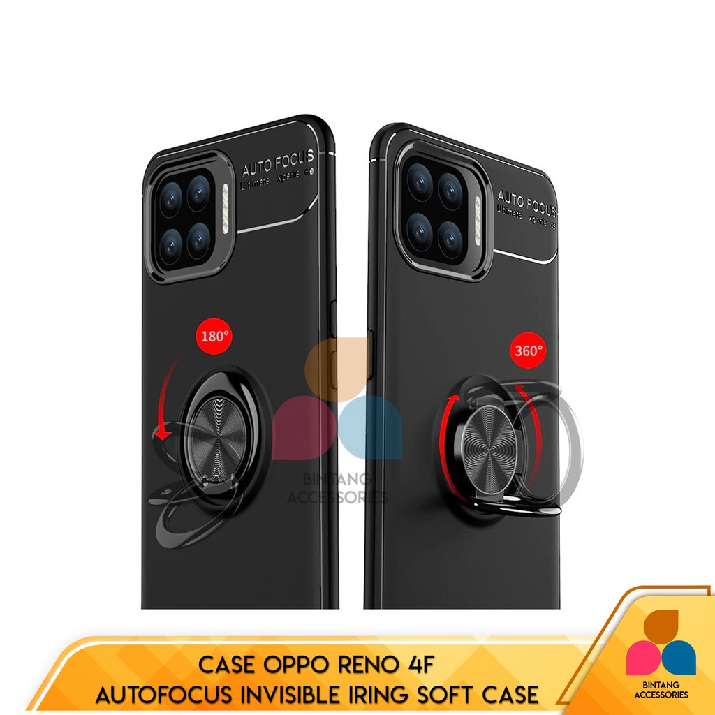 Case Oppo Reno 4F Autofocus Invisible Iring Soft Case Soft Casing Bintang Acc