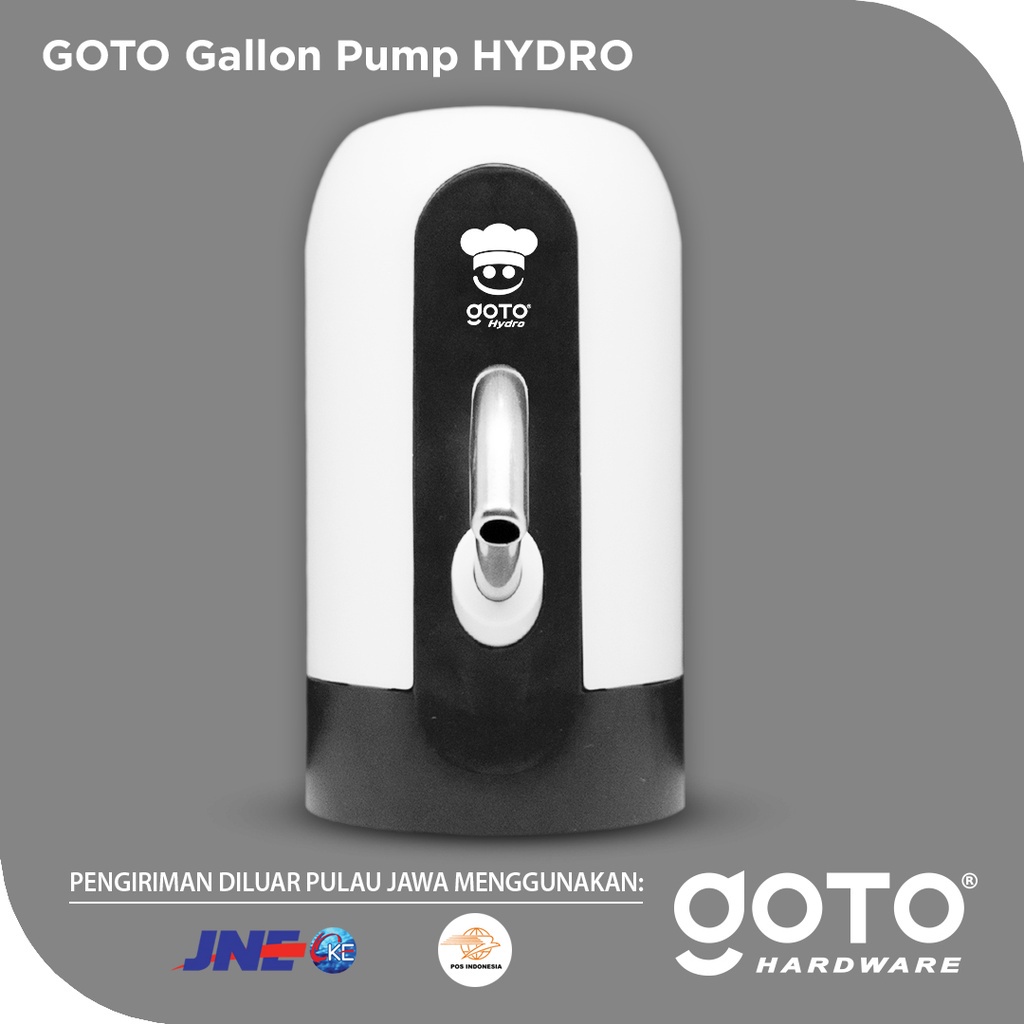 GOTO HYDRO Pompa Galon Elektrik LED Pencetan Air Minum Otomatis Murah Dispenser Alat Pemompa Kompa Galon Baterai Cas Automatic Water Pump Electric USB Charger Portable Recharge Food Grade Warna Hitam Putih Biru Hijau Ungu Pink