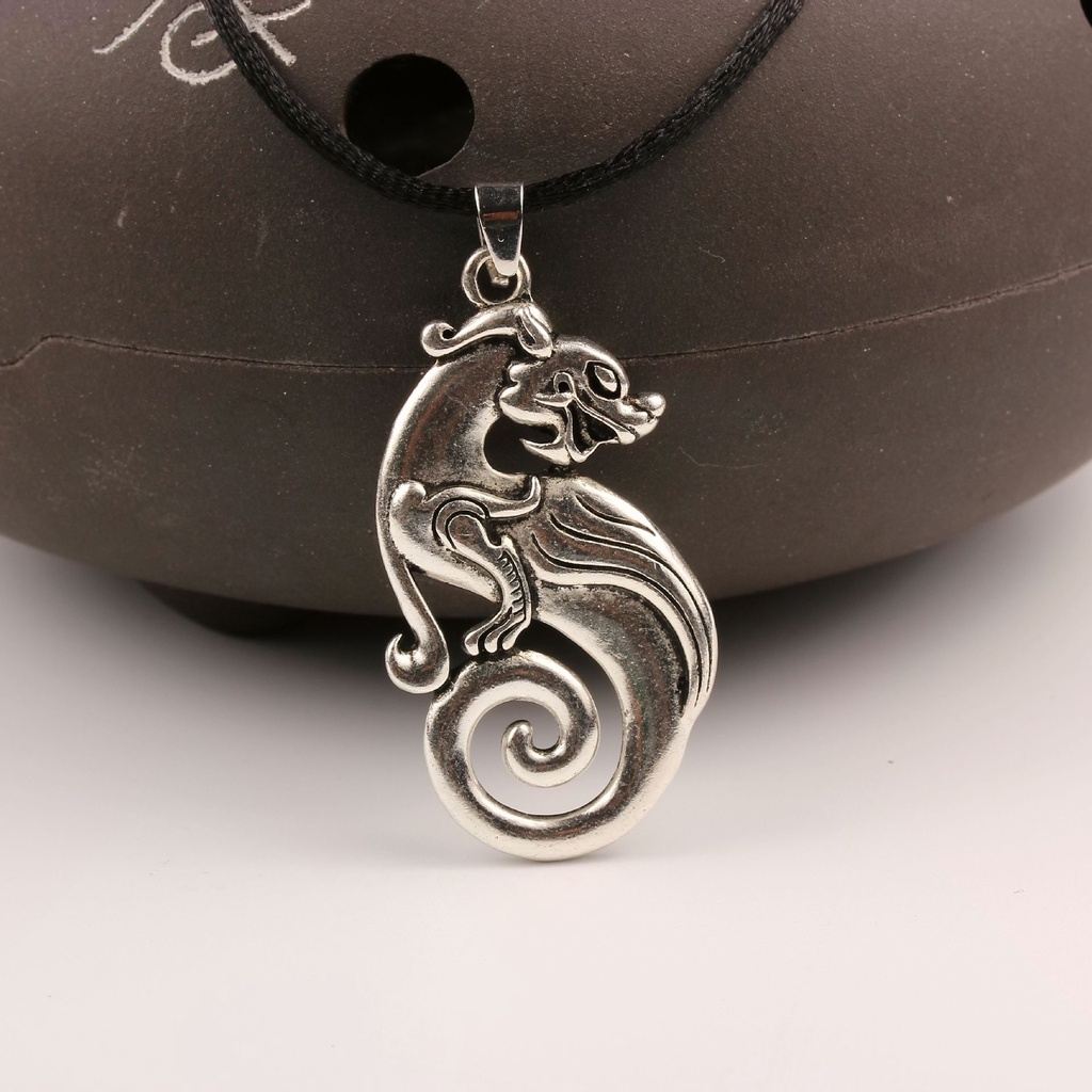 Kalung Liontin Pixiu Bahan Stainless Steel Warna Silver Untuk Hadiah