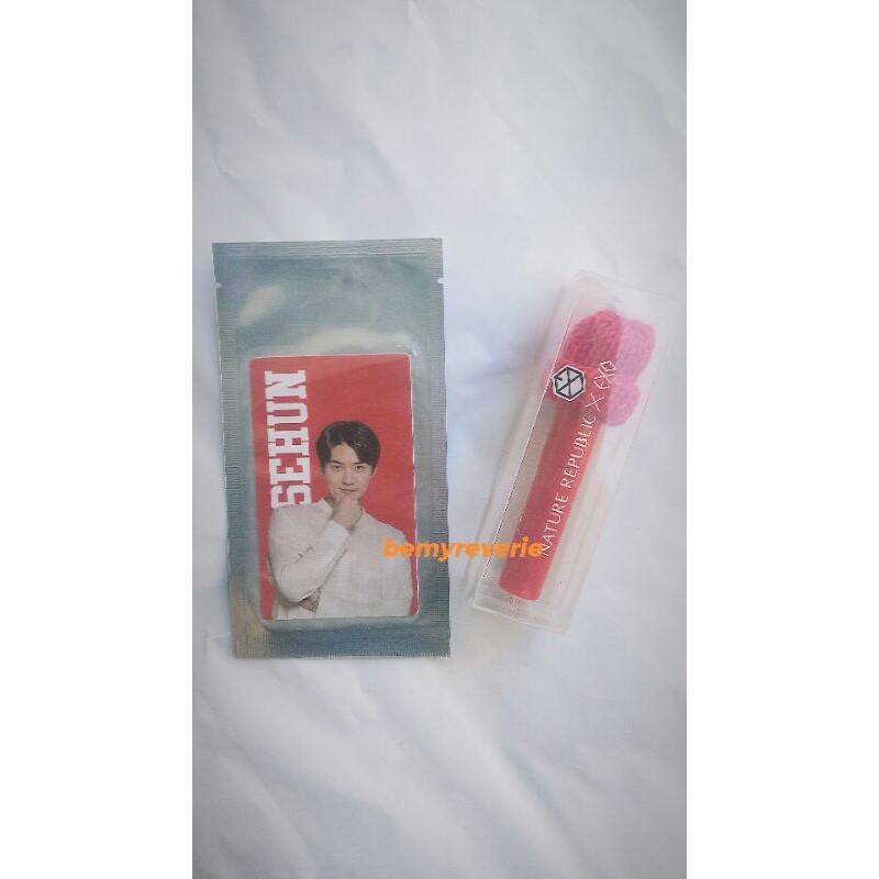 lip tint Nature Republic photocard EXO Sehun