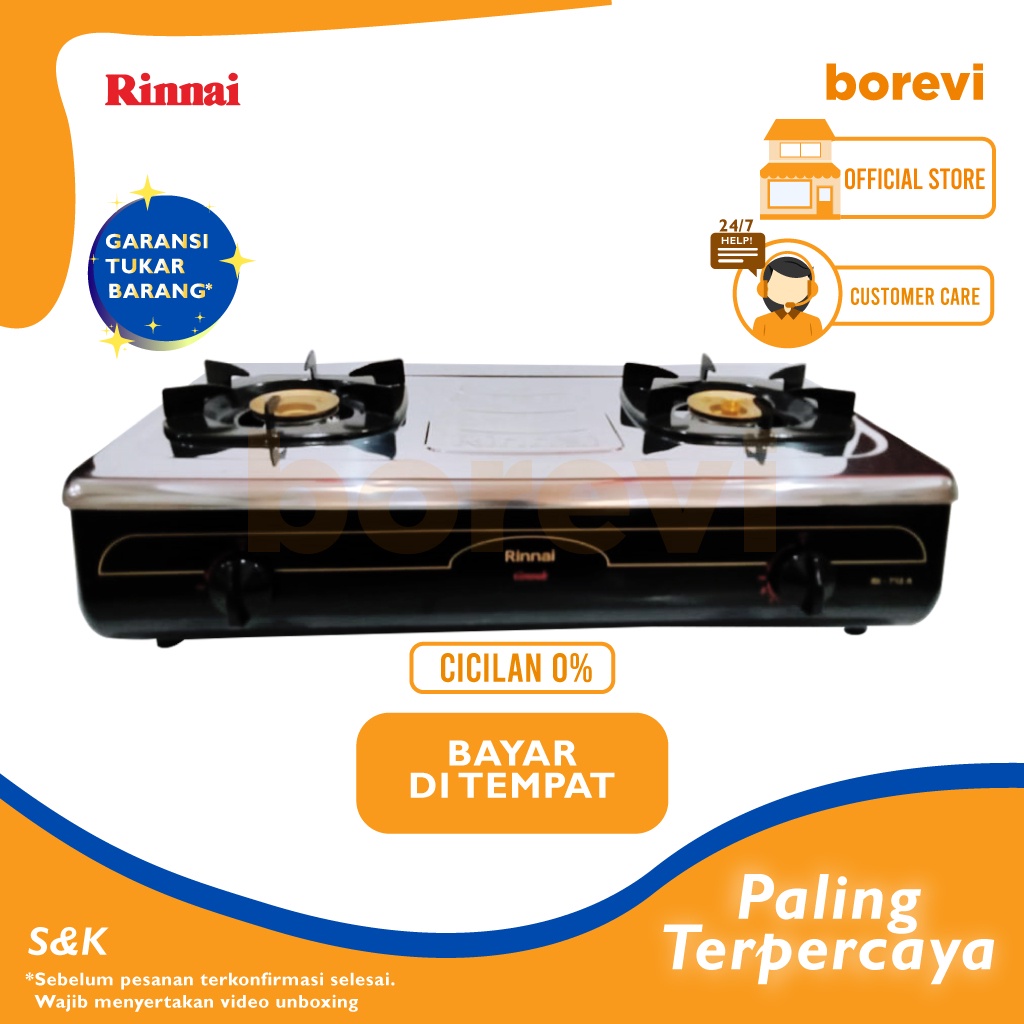 KOMPOR GAS 2 TUNGKU RINNAI RI 712A / KOMPOR RINNAI RI 712 A