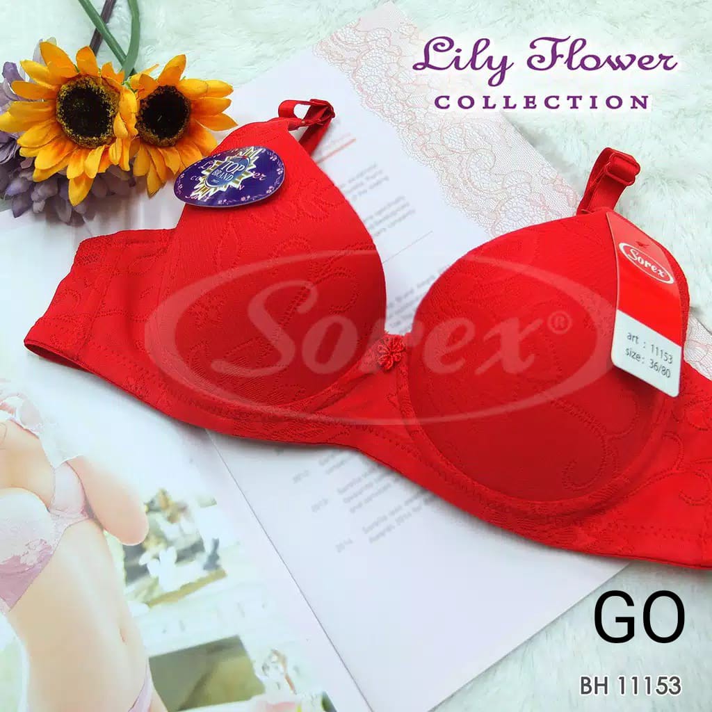 gof Sorex Bra Kawat Full Cup Lily Flower 11153 Kait 2 Busa sedang Cup Setara Cup B