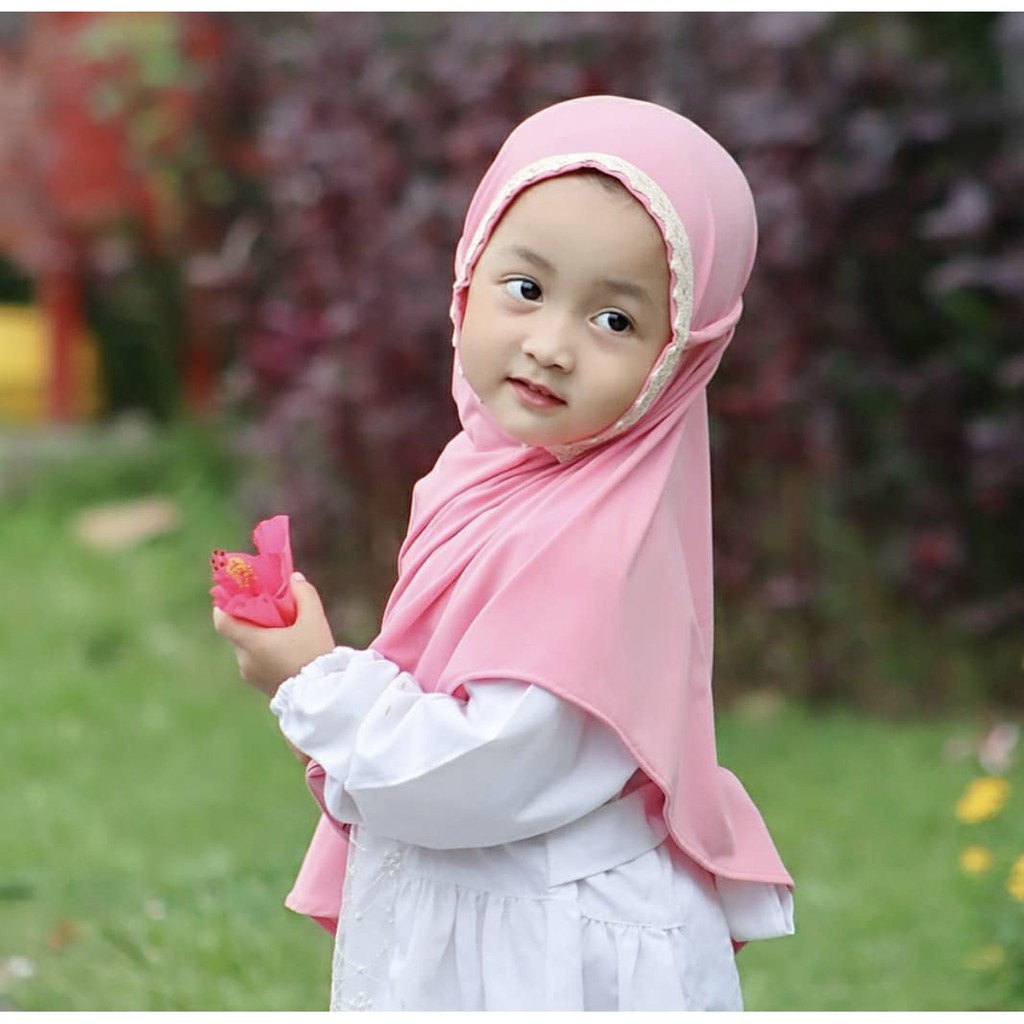 Bergo Renda Anak Maryam Jilbab Kerudung / Anak Kids Renda Kepala Pusatgrosir_solo KIDS BERGO RENDA PREMIUM ORIGINAL ANAK