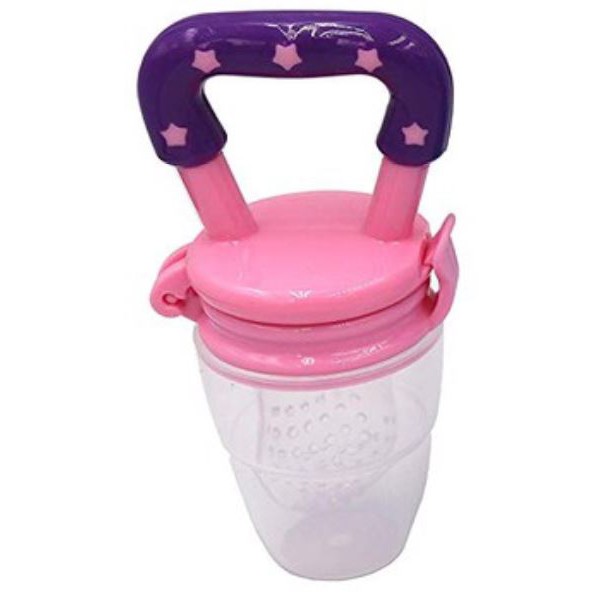 Empeng Buah Newborn Food Feeder Dot Silikon Teether Nipple Baby Accessories Mainan Bayi Dot Jeruk-Empeng Buah - Pink