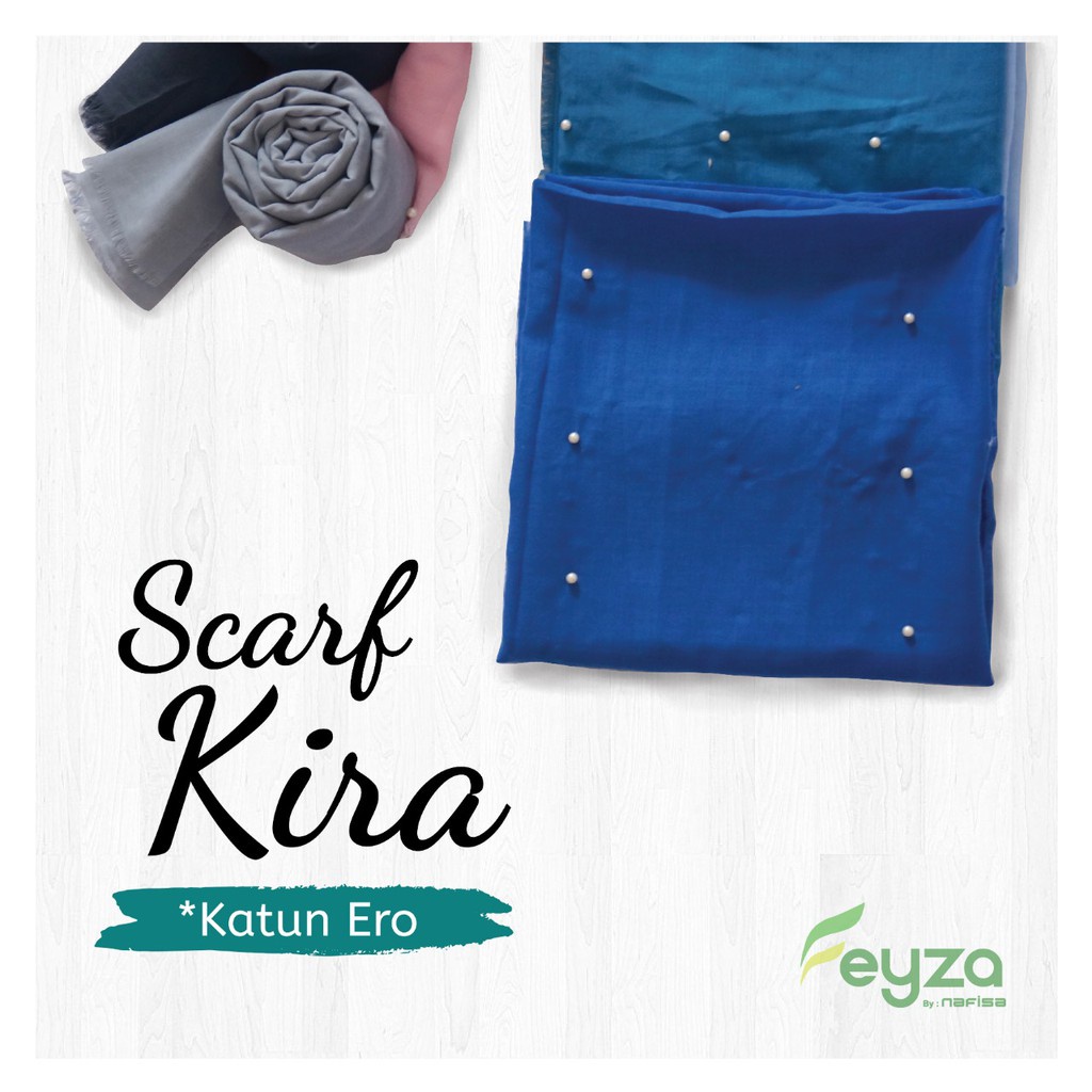 SCARF POLOS | Segi Empat Voal Feyza KIRA - Scarf Mutiara Jahit Tepi Segiempat  FLASH SALE