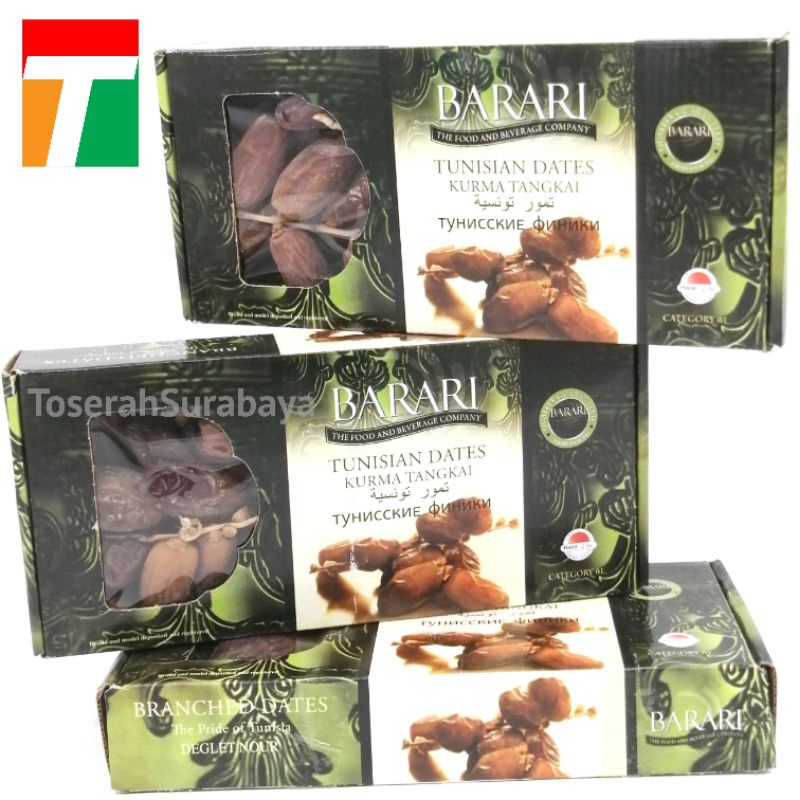 Barari Tunisian Dates 500gr Kurma Tangkai Deglet Nour Hijau