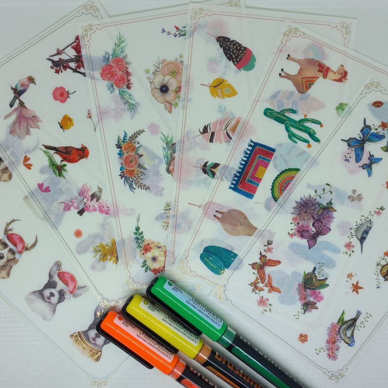 

Exclusive Washi Sticker with Gold Line untuk Bujo Journal // Dimino