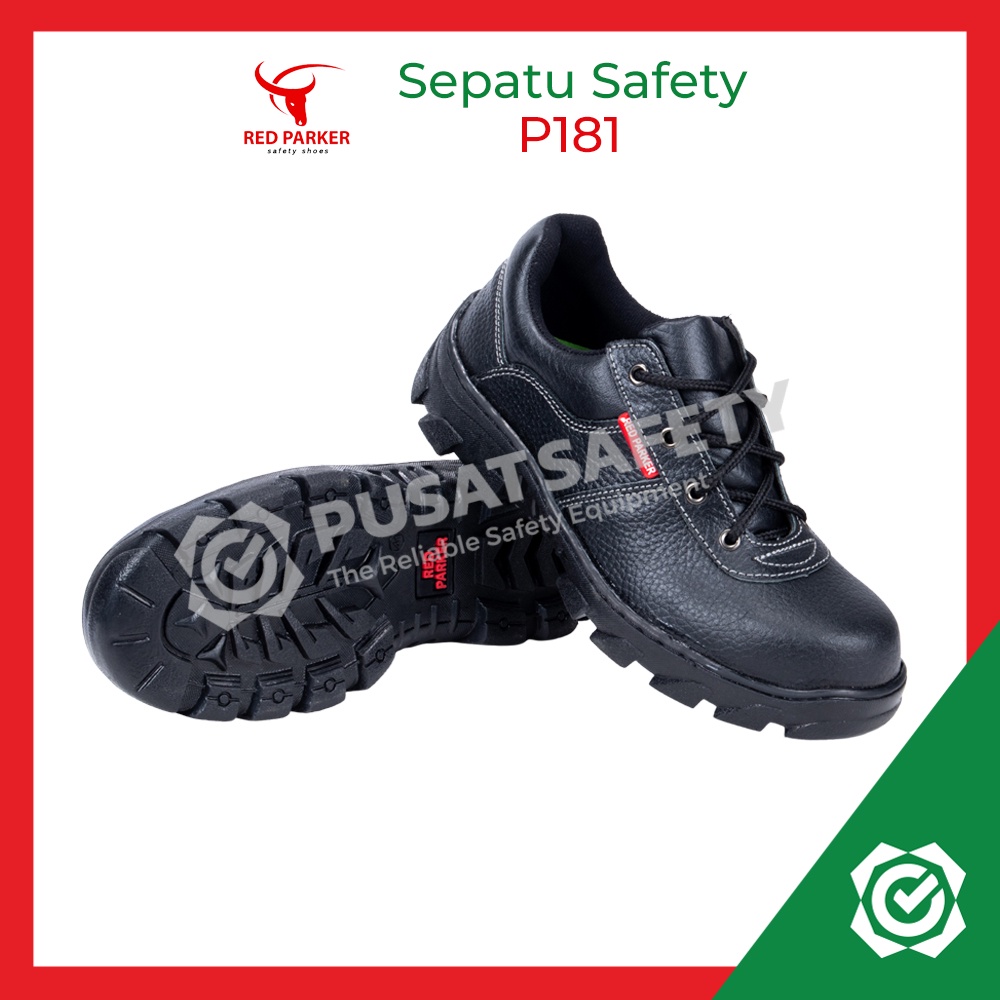 Sepatu Safety Pendek Tali Red Parker P181