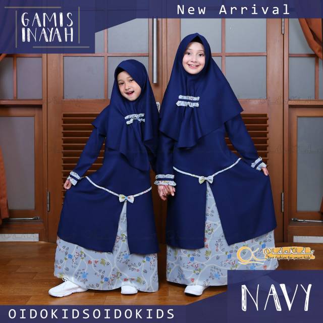 Gamis anak set jilbab model Inayah Ori Oidokids