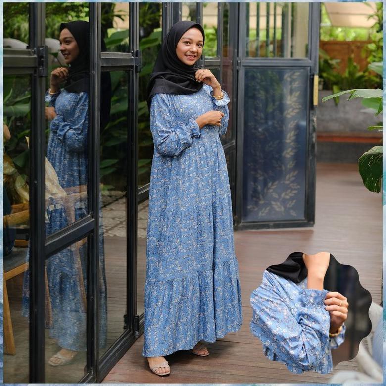 BAJU KECE HOMEDRESS|KINARA|BLUE - HOMEDRESS GAMIS BUSUI FRIENDLY PREMIUM BUTIK MEWAH