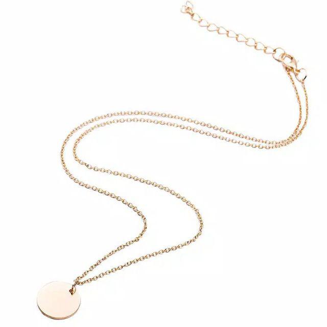 Coin Perdant Necklace Kalung Wanita Liontin Koin Korean Style-Gold