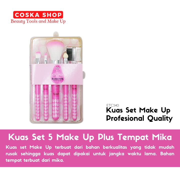 Barpapa Kuas make up set 5 in 1 set satuan mika karakter kuas make up