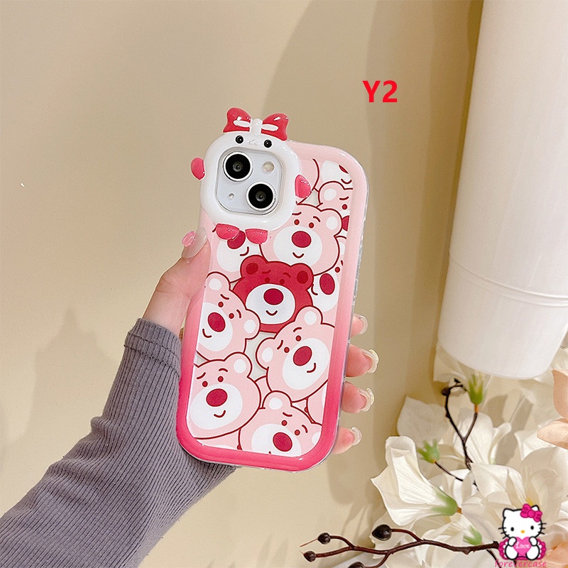 Soft Case Desain Kartun Beruang Strawberry Untuk Oppo A16 A15 A7 A5S A12 A3S A12E A53 A74 A95 A16K A16E A52 A92 A96 A76 Reno 5 5F 4s A51 A57 A16K A5S A16