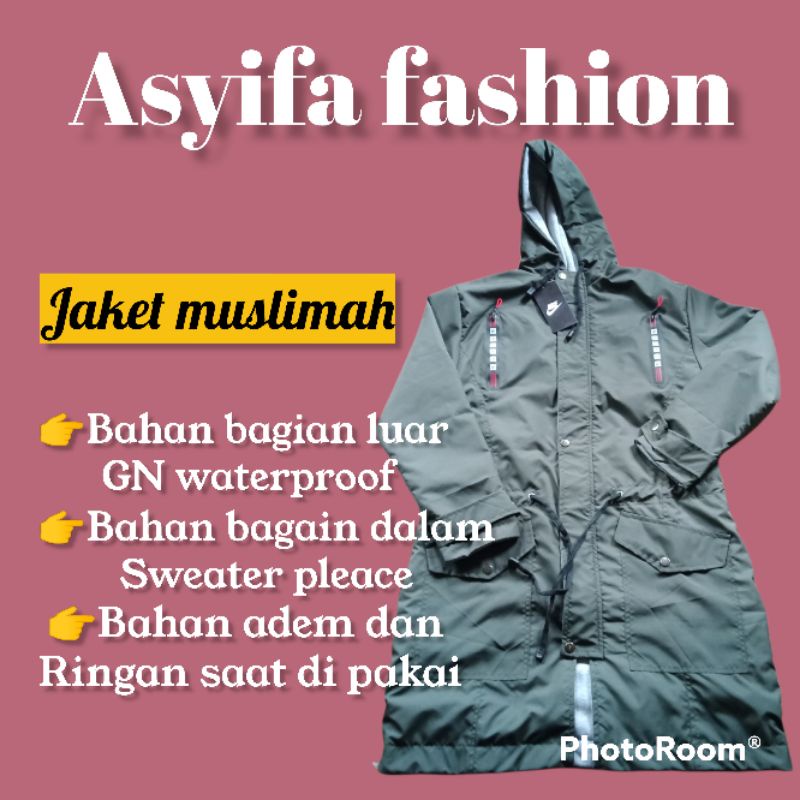 Jaket muslimah waterproof