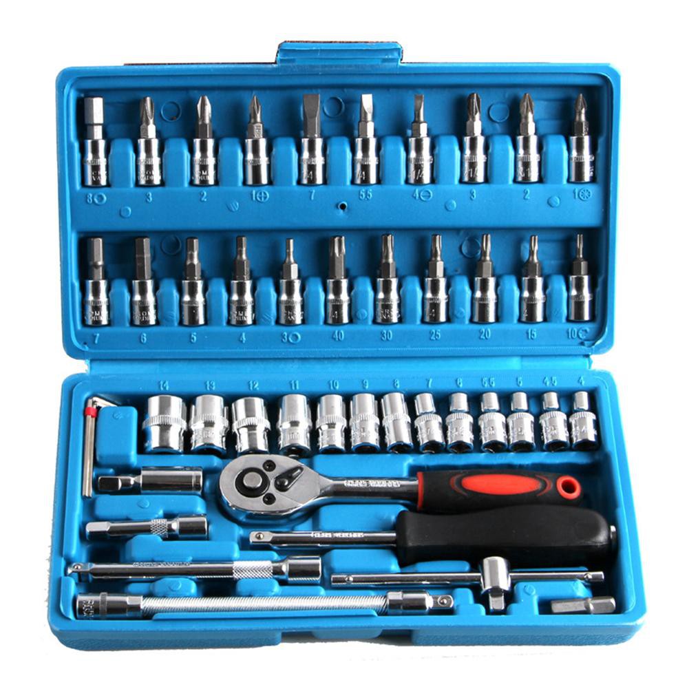 YGRETTE - Alat Reparasi sepeda socket wrench Kunci sok 46 in 1 46pcs kunci pas Bike Repair Tools