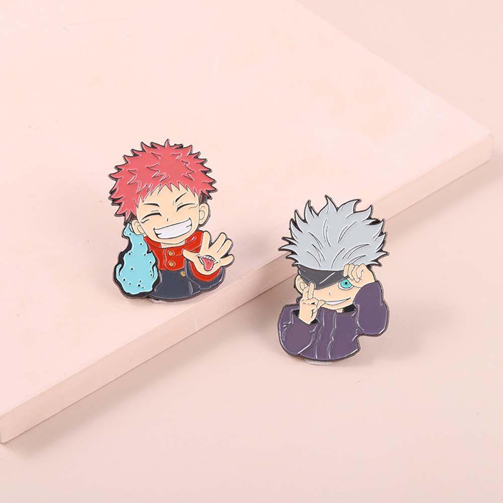 Mxbeauty Jujutsu Kaisen Bros Kartun Coat Conjuration Back to Battle Anime Badge Geto Suguru Badge Pin Conjure Back Enamel Pin