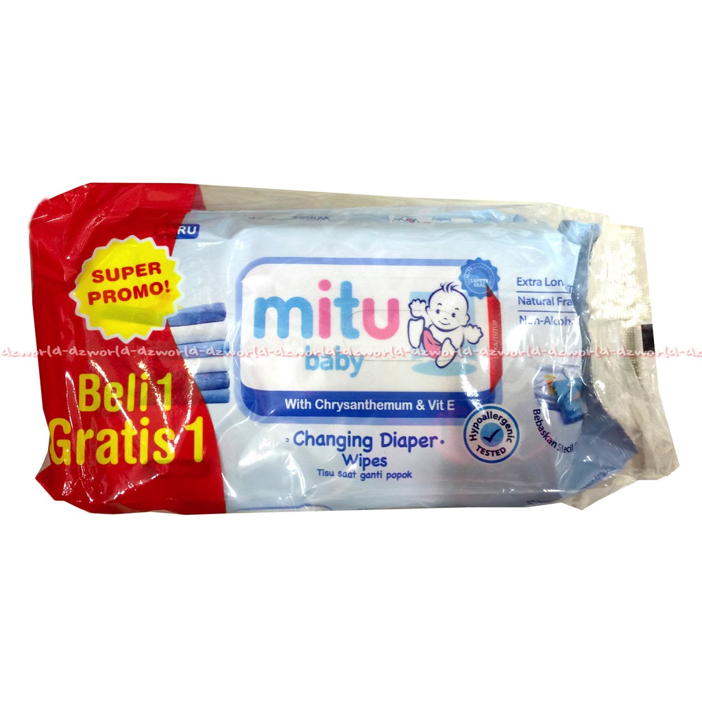 Mitu Baby  Tissue Changing diaper Wipes Promo Beli 1 Gratis 1