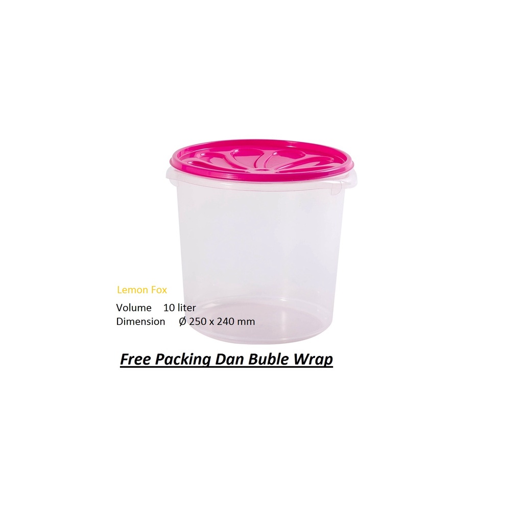 Toples Bulat 10Liter / Toples PLastik / Toples Kerupuk Kedap Udara / Toples Serbaguna TEBAL