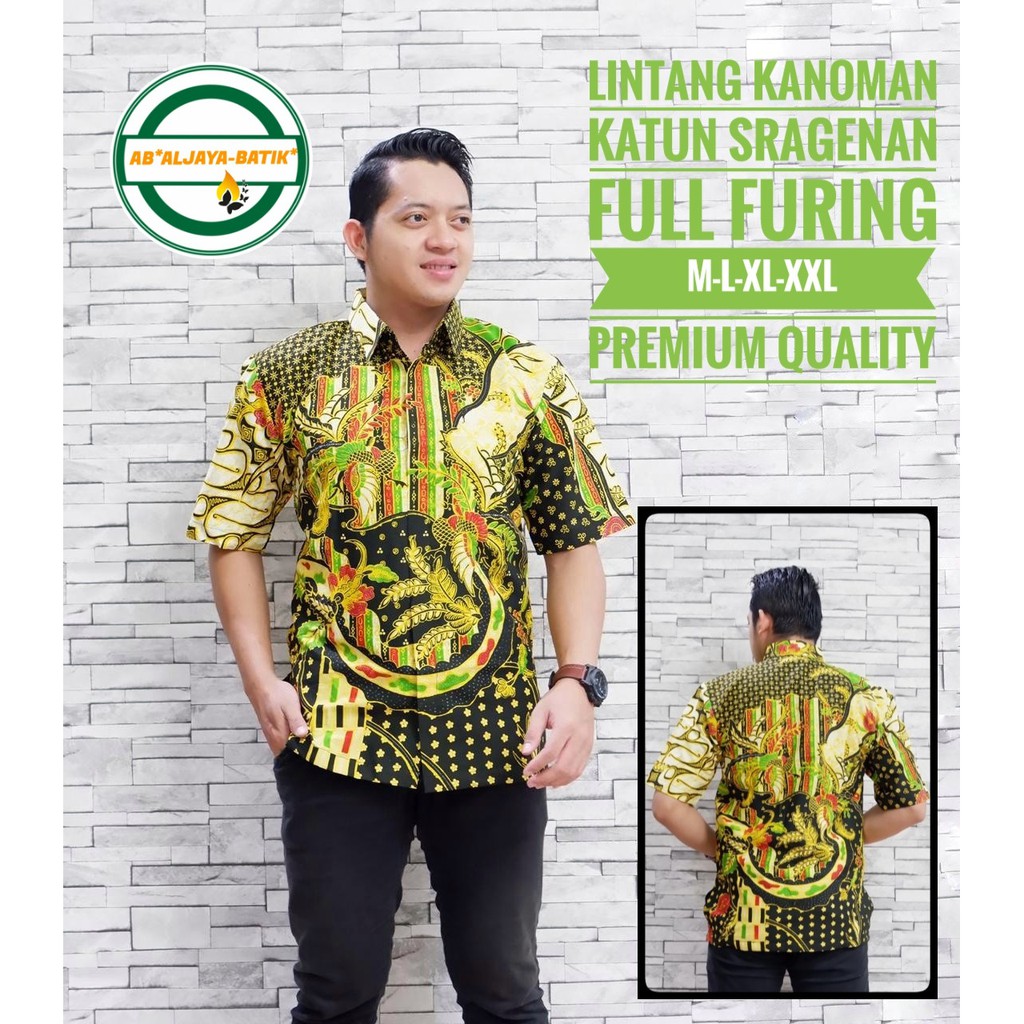 LINTANG KANOMAN Kemeja Batik Pria Lengan Pendek Katun Halus FULL FURING Batik Aljaya