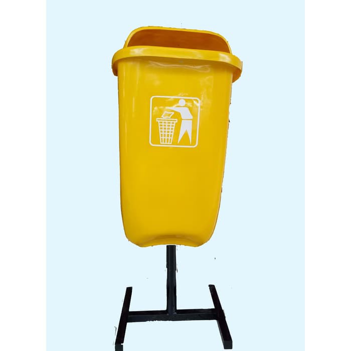 TEMPAT SAMPAH TANAM TABUNG 50L single / Tong SAMPAH fiber OUTDOOR oval