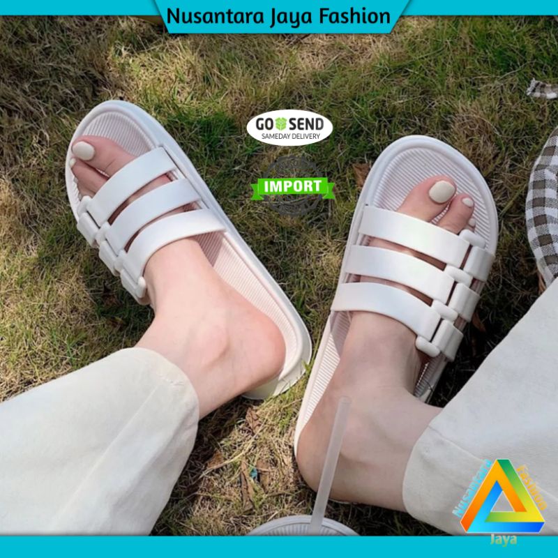 Sandal Wanita Strap 3 Jelly Import Terbaru Balance V202 S8D