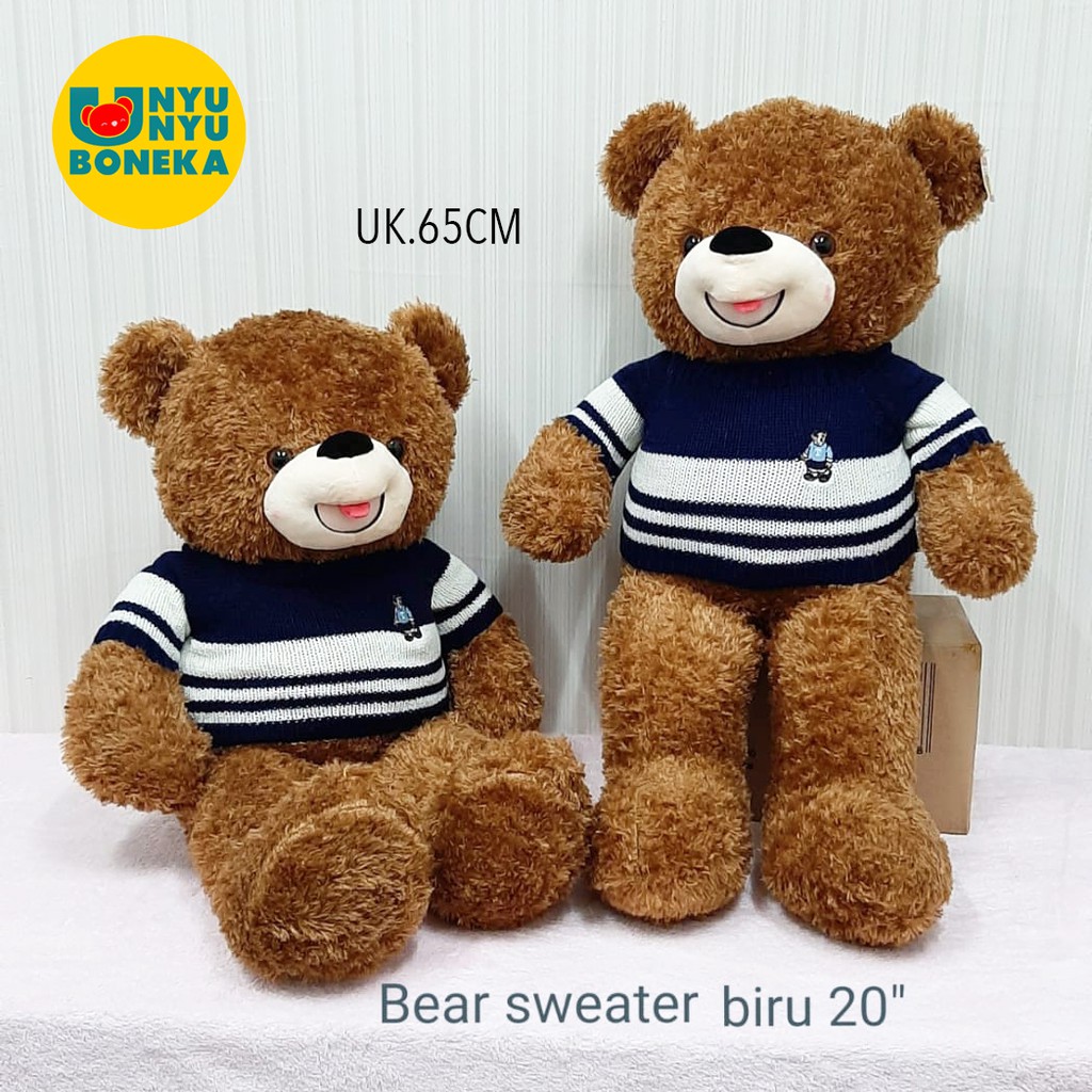 Boneka teddy bear sweater polo 65CM Impor beruang kado ultah Kpop