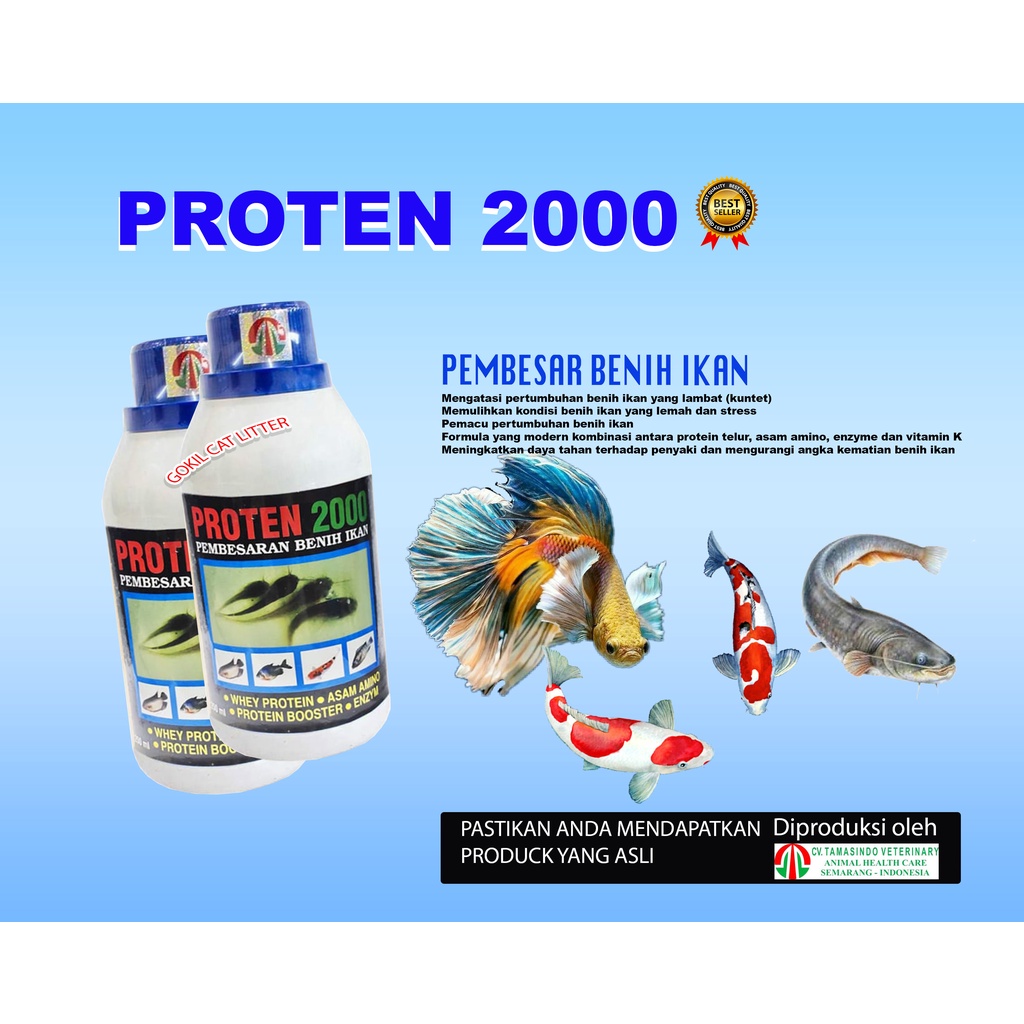 PROTEN 2000 Pembesaran Benih Ikan 250 ml WHEY PROTEIN ASAM AMINO PROTEIN BOOSTER ENZYM Tamasindo