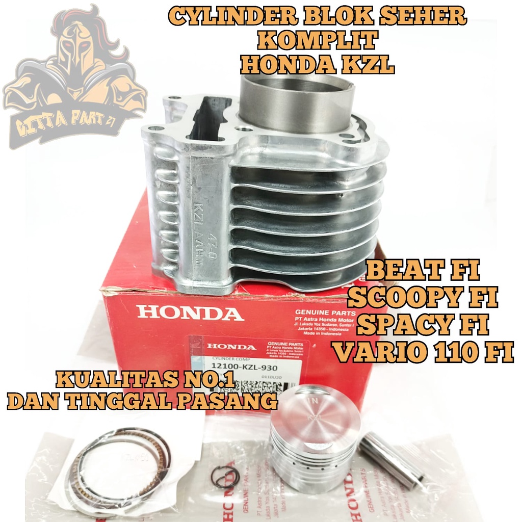 CYLINDER BLOK SEHER PISTON RING KOMPLIT HONDA KZL KUALITAS ASLI ORIGINAL HONDA AHM PRESISI TINGGAL PASANG BAHAN BERKUALITAS DAN DIJAMIN AWET BEAT FI SCOOPY FI SPACY FI VARIO 110 FI