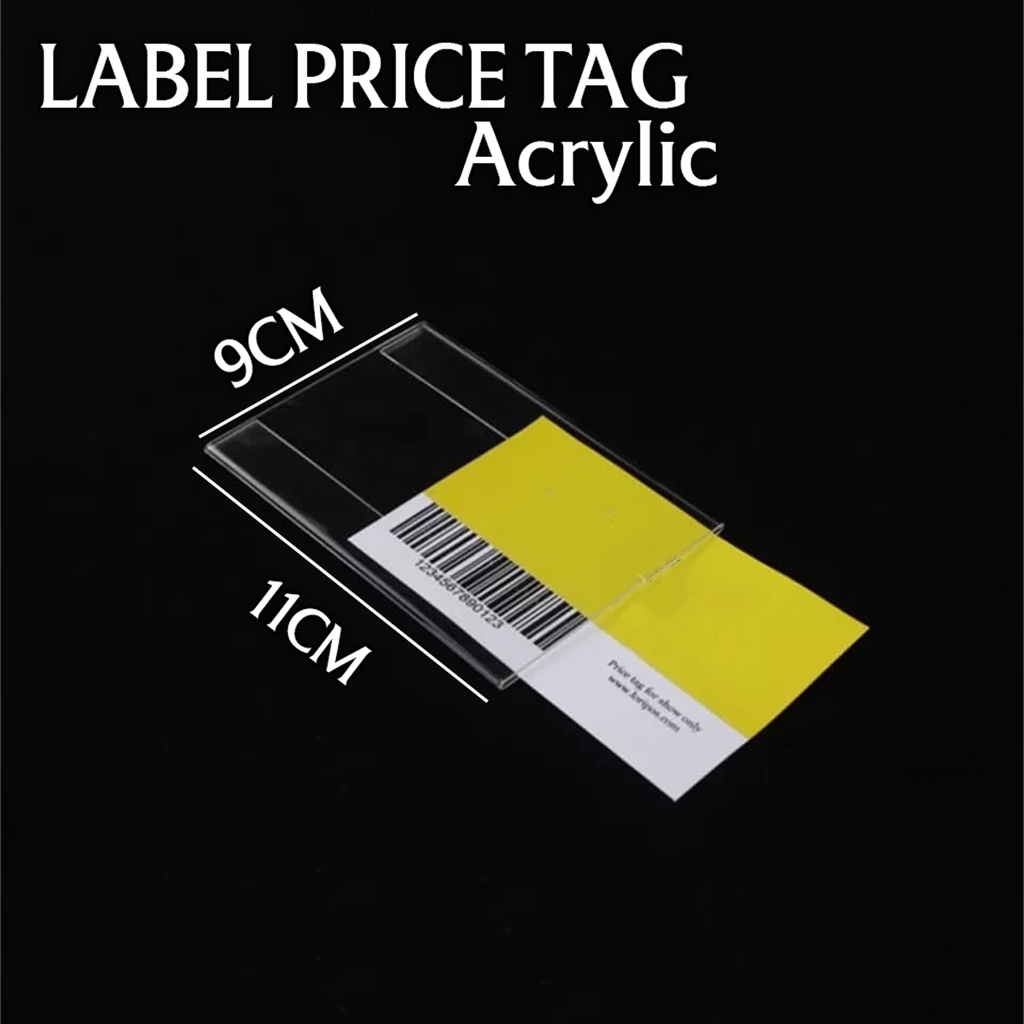 

Label Display Harga Acrylic / Akrilik Product Price Tag / Tag Card Slip Minimarket / 9cm x 11cm